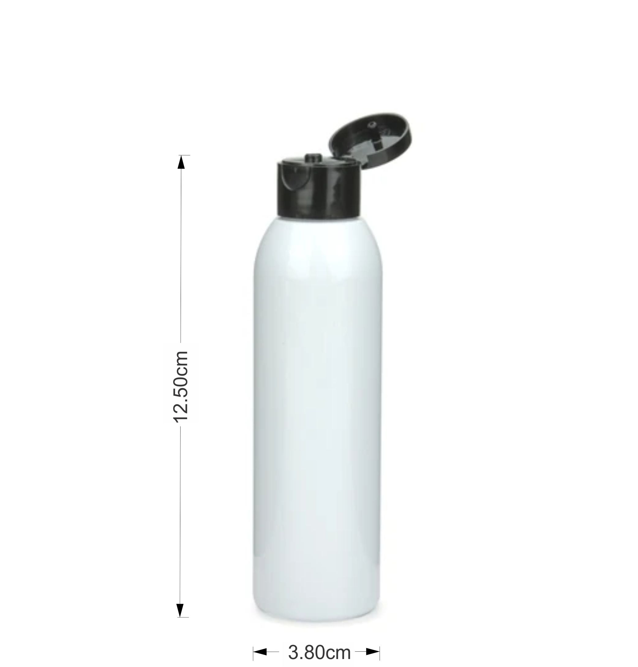 100ml Pet Round Milky White Bottle with Black Fliptop Cap