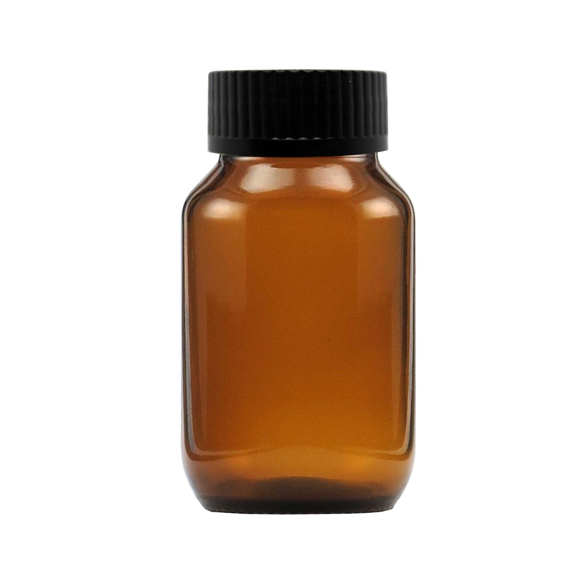 100ml Hajmola Glass Amber Bottle with Black Cap