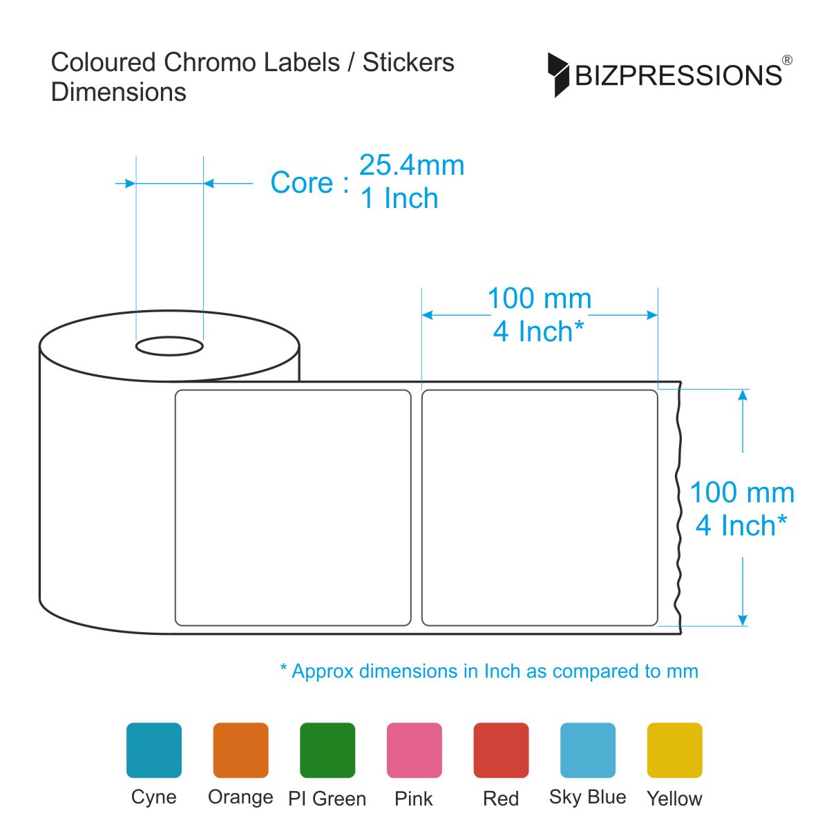 Coloured Chromo Label Sticker Roll