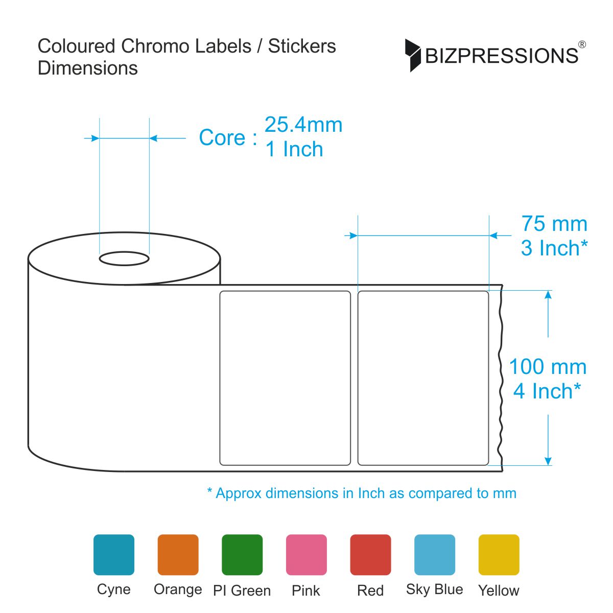 Coloured Chromo Label Sticker Roll