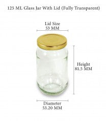 120ml Round Glass Jar with 53mm Golden Lug cap