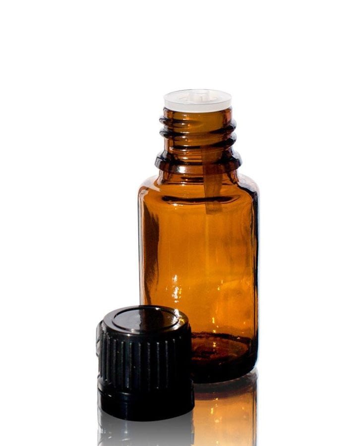 Glass Dropper Bottle with Inner Lid and Cap