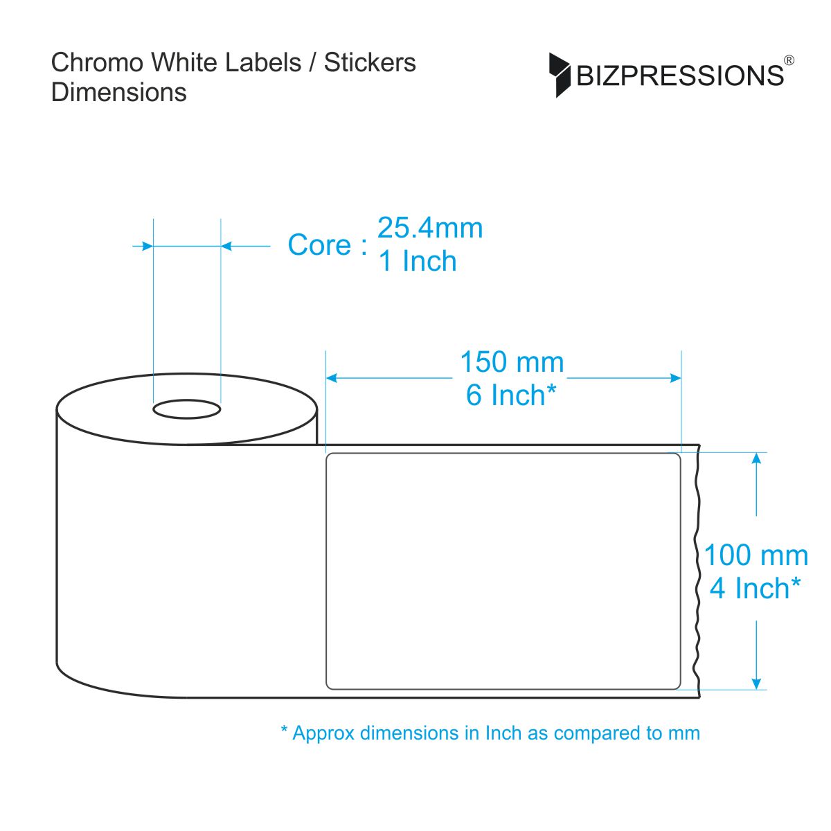 Chromo White Label Sticker Roll
