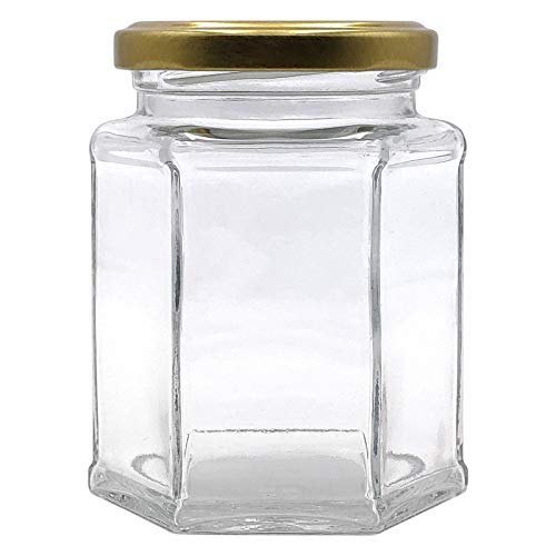 Hexagon Glass Jar with Lug cap