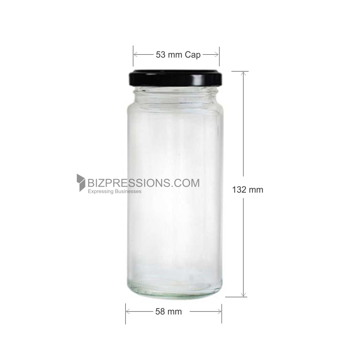 200ml Bamboo Glass Jar with 53mm Lug Cap