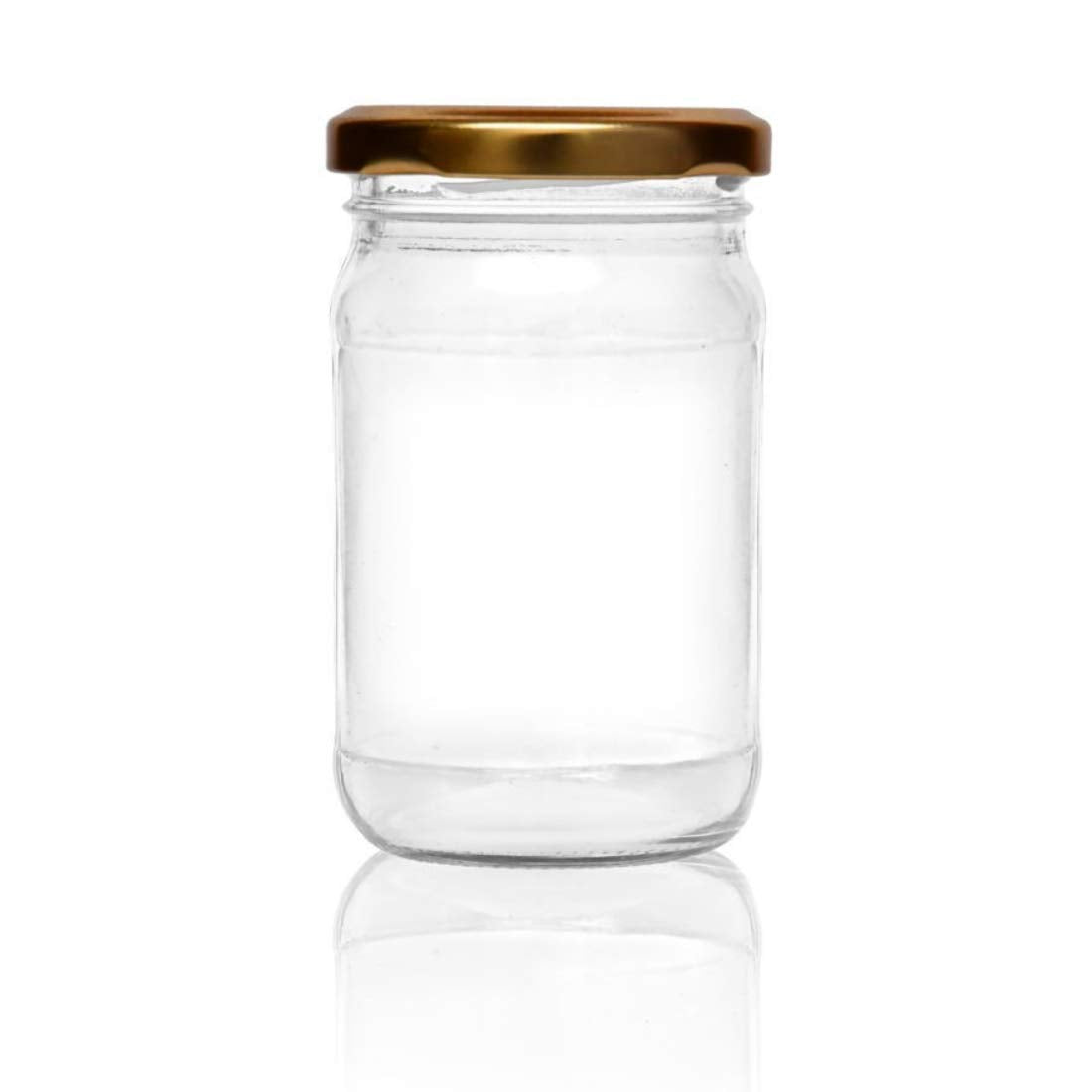 120ml Round Glass Jar with 53mm Golden Lug cap