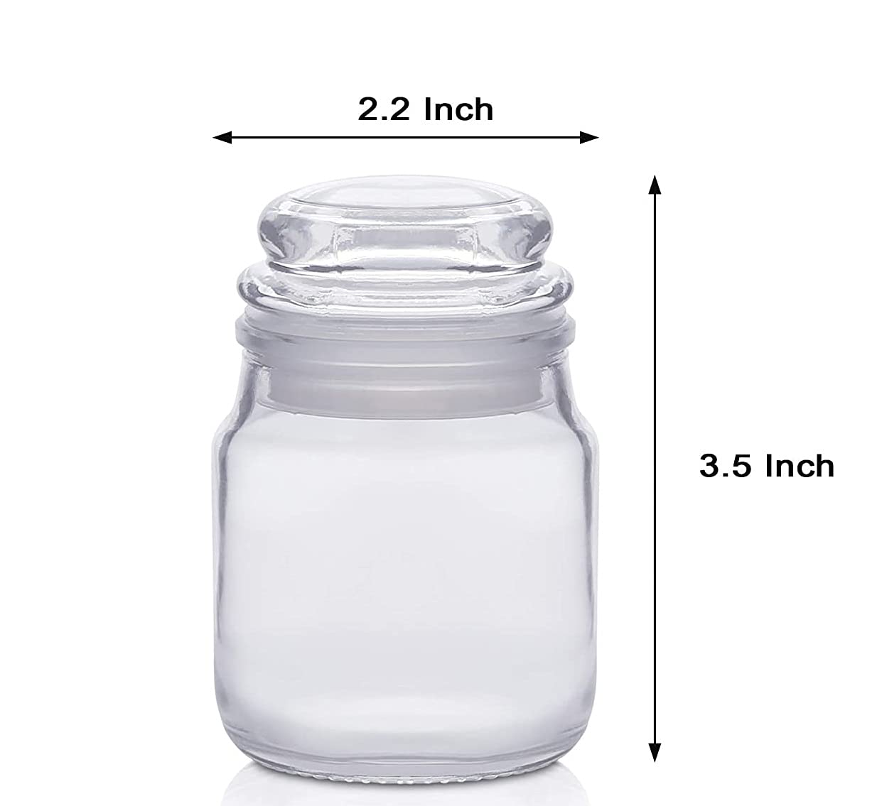 Clear / Transparent Glass Candle Jar with Cap