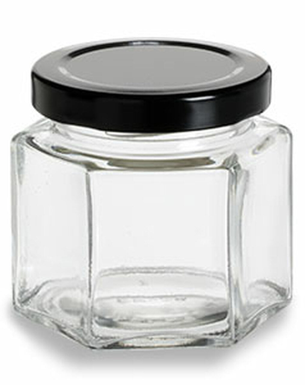 Hexagon Glass Jar with Lug cap