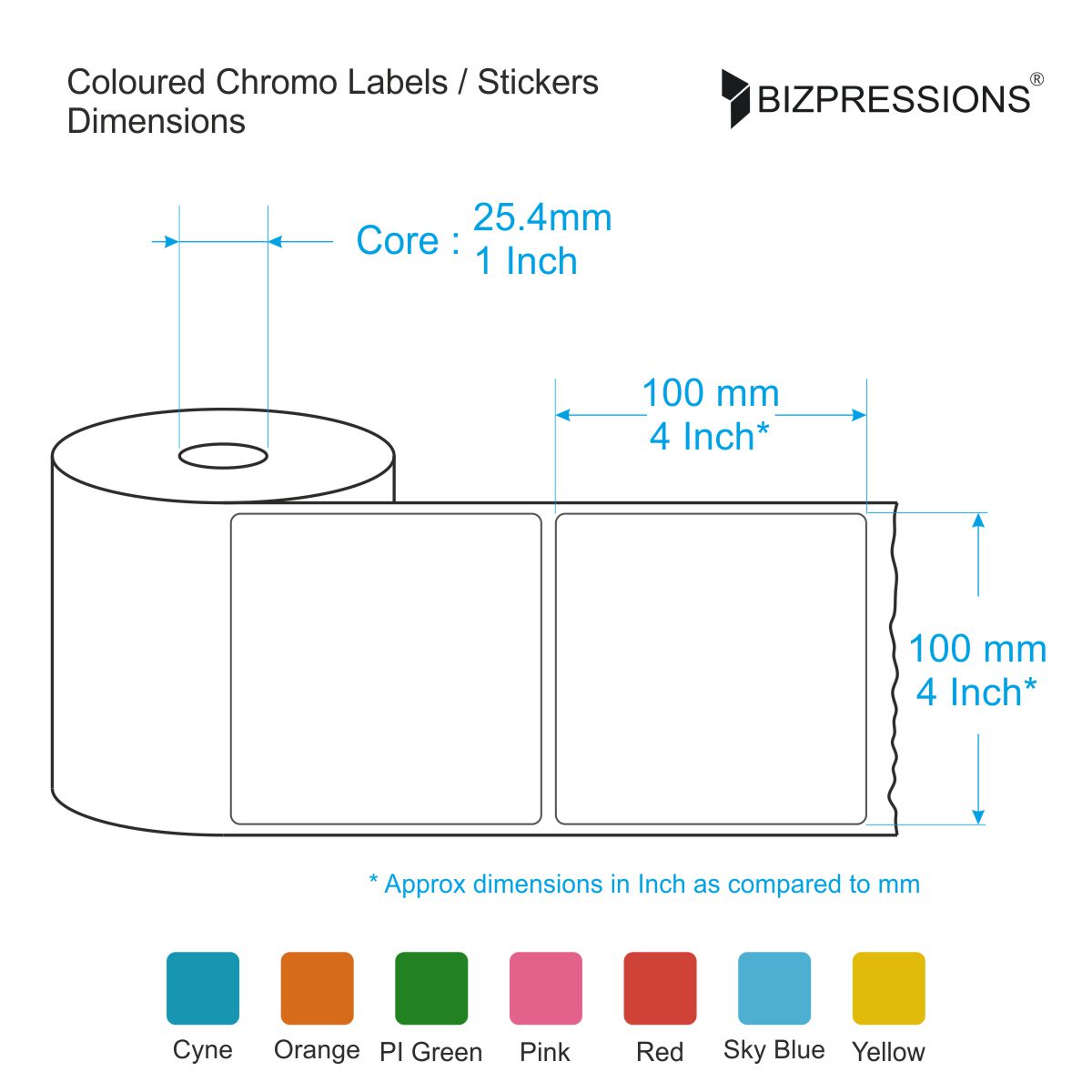 Coloured Chromo Label Sticker Roll