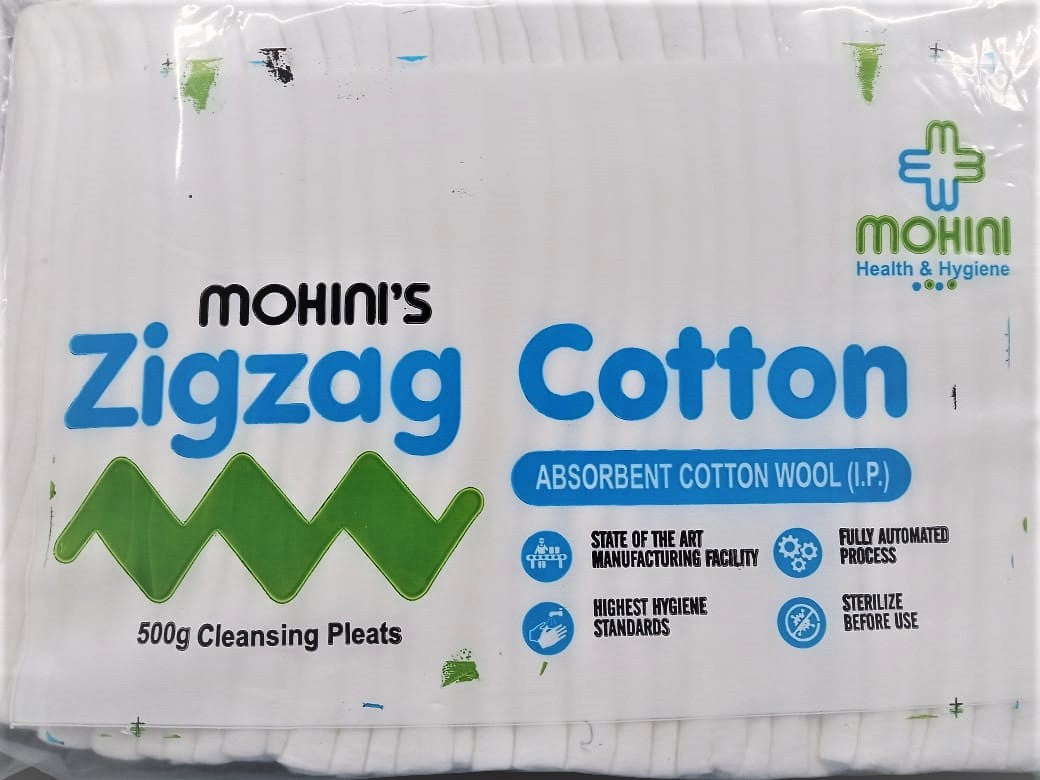 Mohini's Zigzag Cotton Absorbent Cotton Wool I.P. 500gm