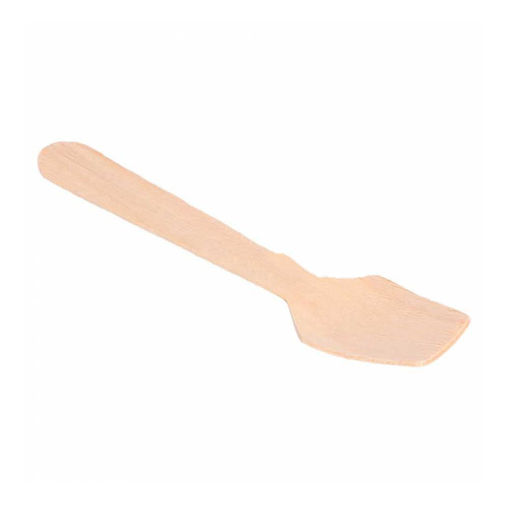 Disposable Wooden Square Spoon - 95mm